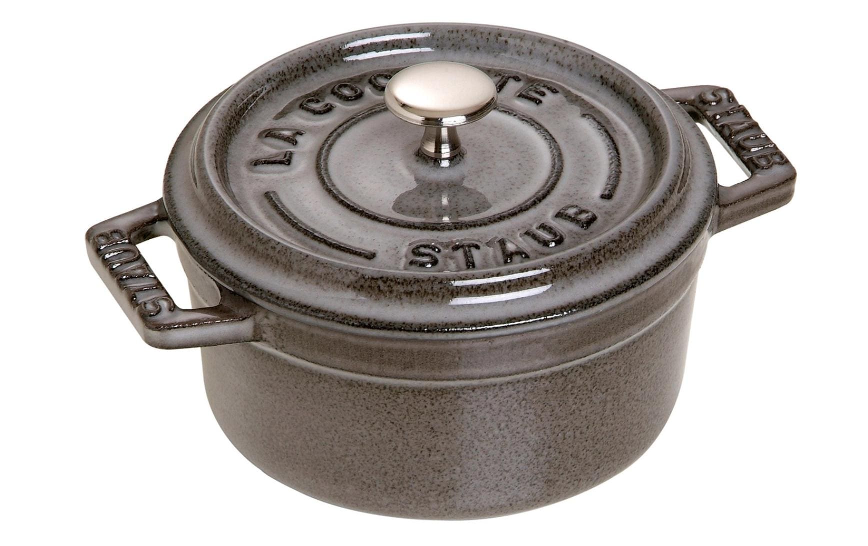 Staub Cocotte 22cm, rund, Graphit-Grau, Gusseisen 2.6l
