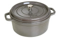Staub Cocotte 26cm, rund, Graphit-Grau, Gusseisen 5.25l