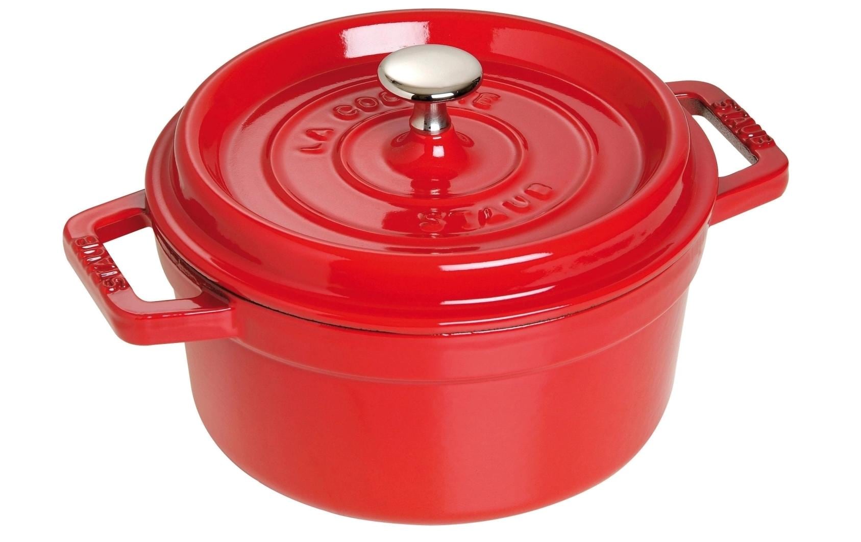 Staub Cocotte 24cm, rund, Kirsch-Rot, Gusseisen 3.8l