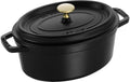 Staub Cocotte 23cm, oval, Schwarz Gusseisen 2.35l