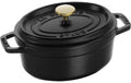 Staub Cocotte 15cm, oval, Schwarz, Gusseisen 0.6l