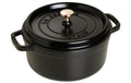 Staub Cocotte 22cm, rund, Schwarz, Gusseisen 2.6l