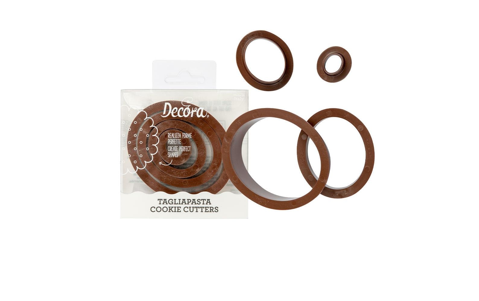 Decora Ausstechformen-Set Kreise Oval 4 Stück, versch. Grössen, aus Kunststoff