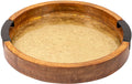 Kadastar Drehteller Shine Ø 32.5 cm, Mangoholz, gold