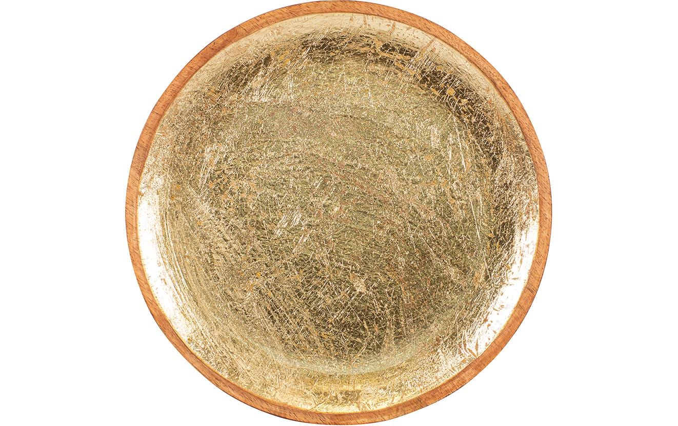 Kadastar Servierteller Shine Ø 30 cm Ø 30 cm, Mangoholz, gold