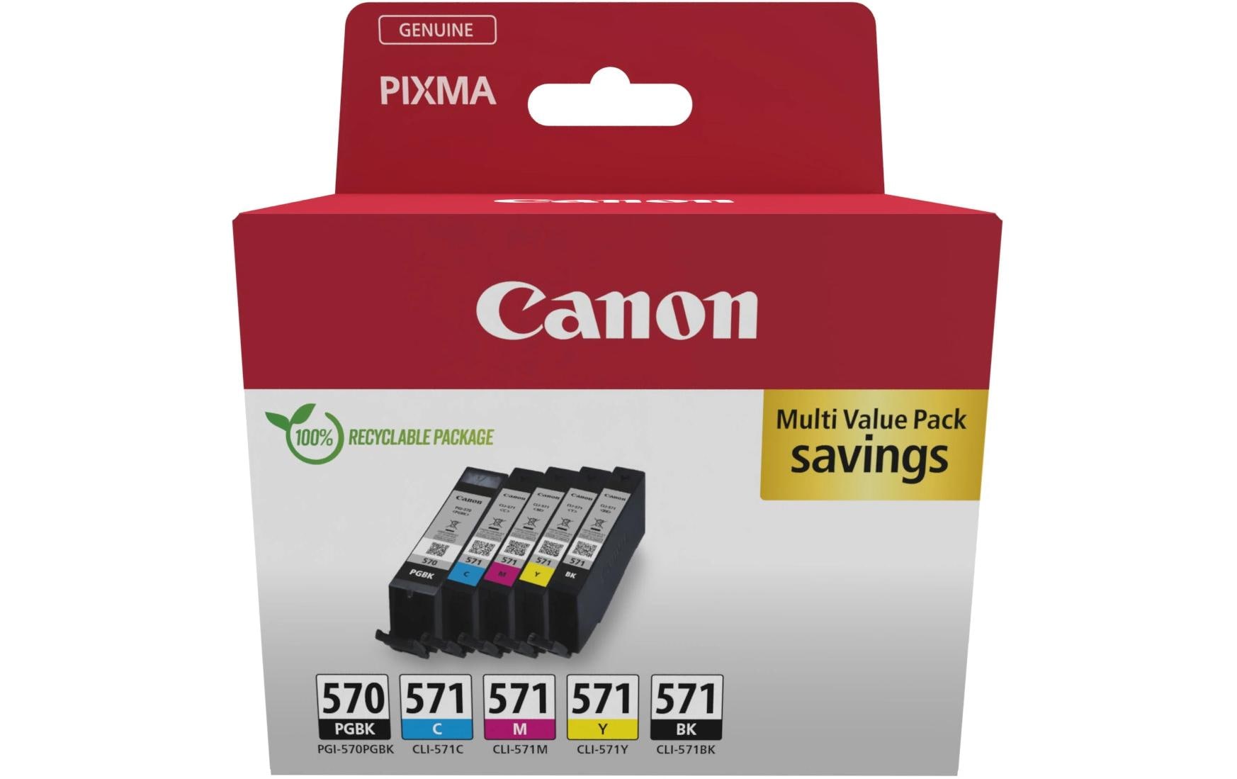Tinte Canon PGI-570 + CLI-571 Multipack PIXMA MG5750 15/7ml  PGBK/C/M/Y/BK