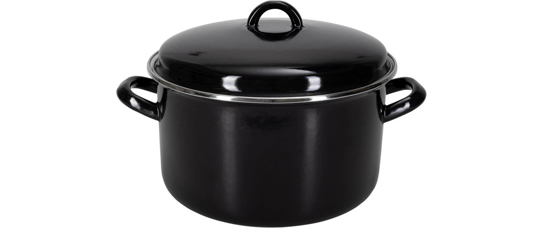 NOUVEL Muschel - Topf mit Deckel "Moules", Emaille, schwarz, Ø 24 cm