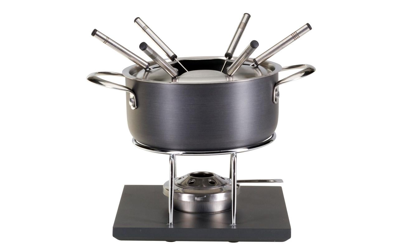 NOUVEL Fondue Set Aluguss "Grey" für Gemüse und Fleisch, 9-teilig