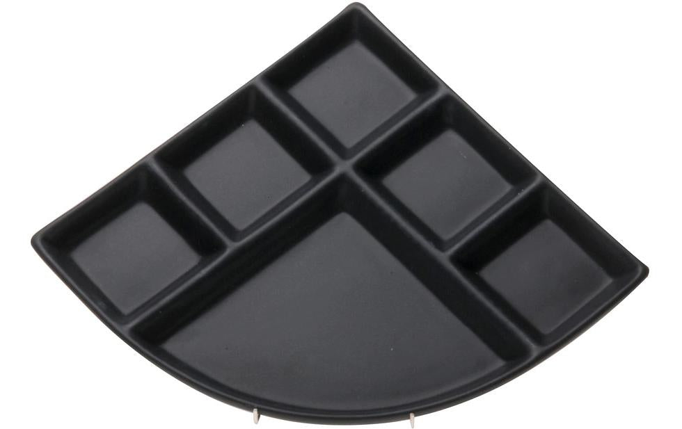 NOUVEL Fleischfondue Teller, dreieckig, schwarz, glanz, 4er Karton