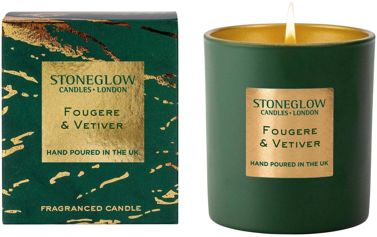 Stoneglow Duftkerze Fougere & Vetiver 9 x 8 cm, 40 Stunden