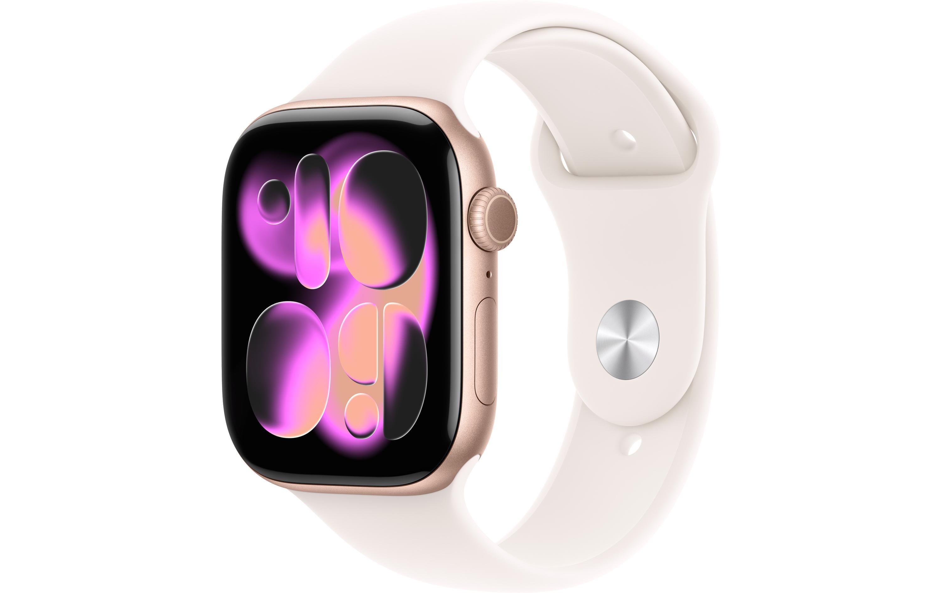 Apple Watch S11 CEL 46 Gold Titanium S mit Light Blush Sport Band - S/M