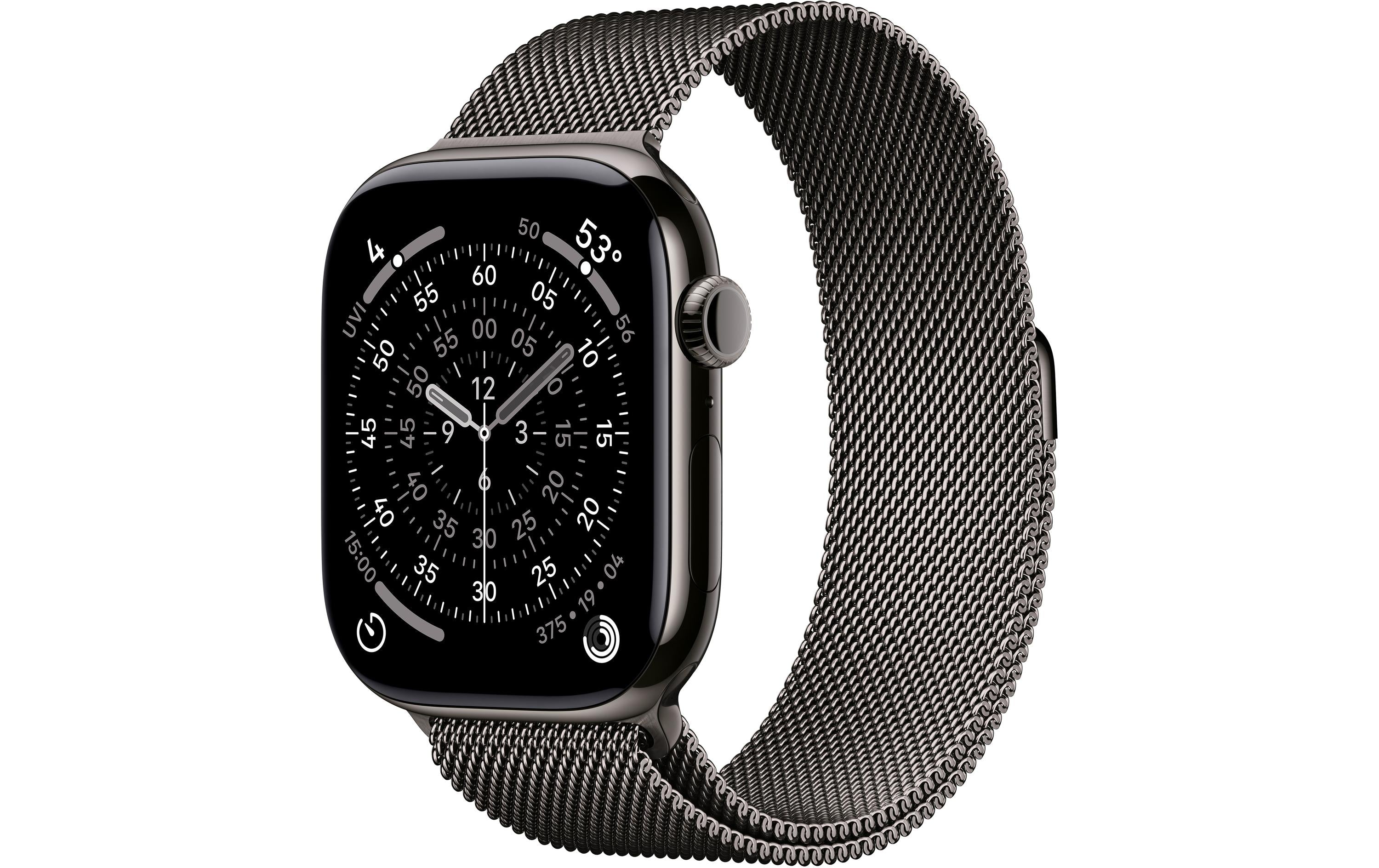 Apple Watch S11 CEL 46 Slate Titanium S mit Slate Milanese Loop - S/M