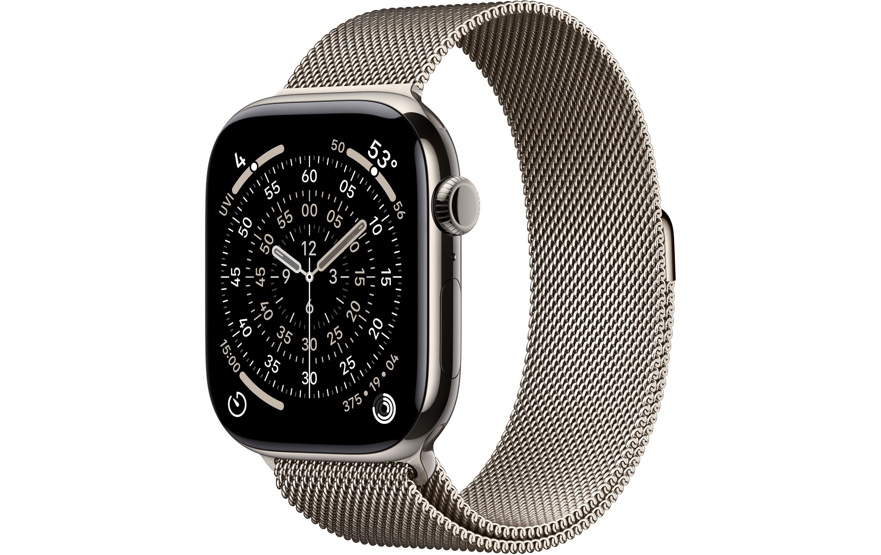 Apple Watch S11 CEL 46 Nat Titanium M mit Natural Milanese Loop - M/L