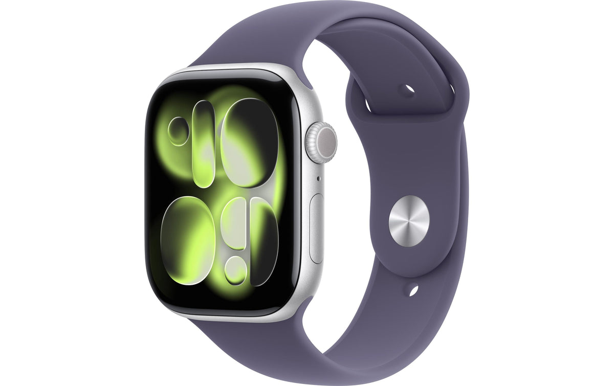 Apple Watch S11 CEL 46 Silver Alu M mit Purple Fog Sport Band - M/L