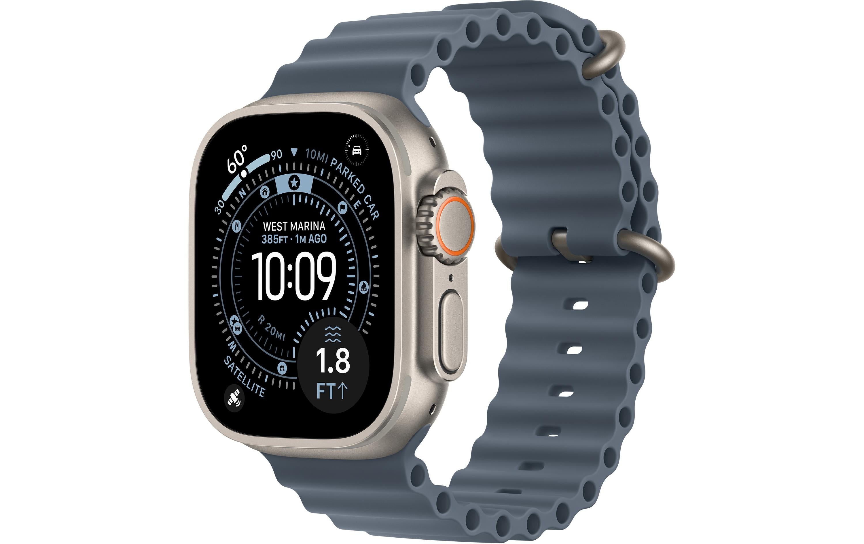 Apple Watch Ultra 3 2025 Natural Titanium mit Anchor Blue Ocean Band