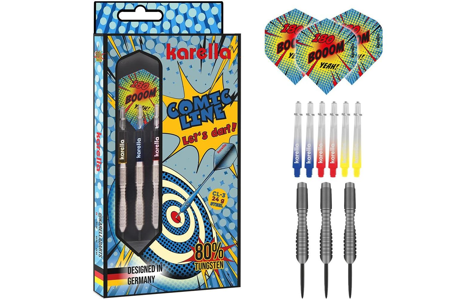 Karella Steeldart Comic Line CL-3 24g 3 Stück, 80% Tungsten