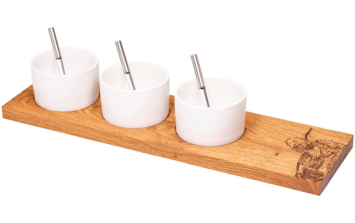 Kadastar Apéro-Set Hornkuh zoom gross Eiche rustikal, 50 x 14 x 2 cm