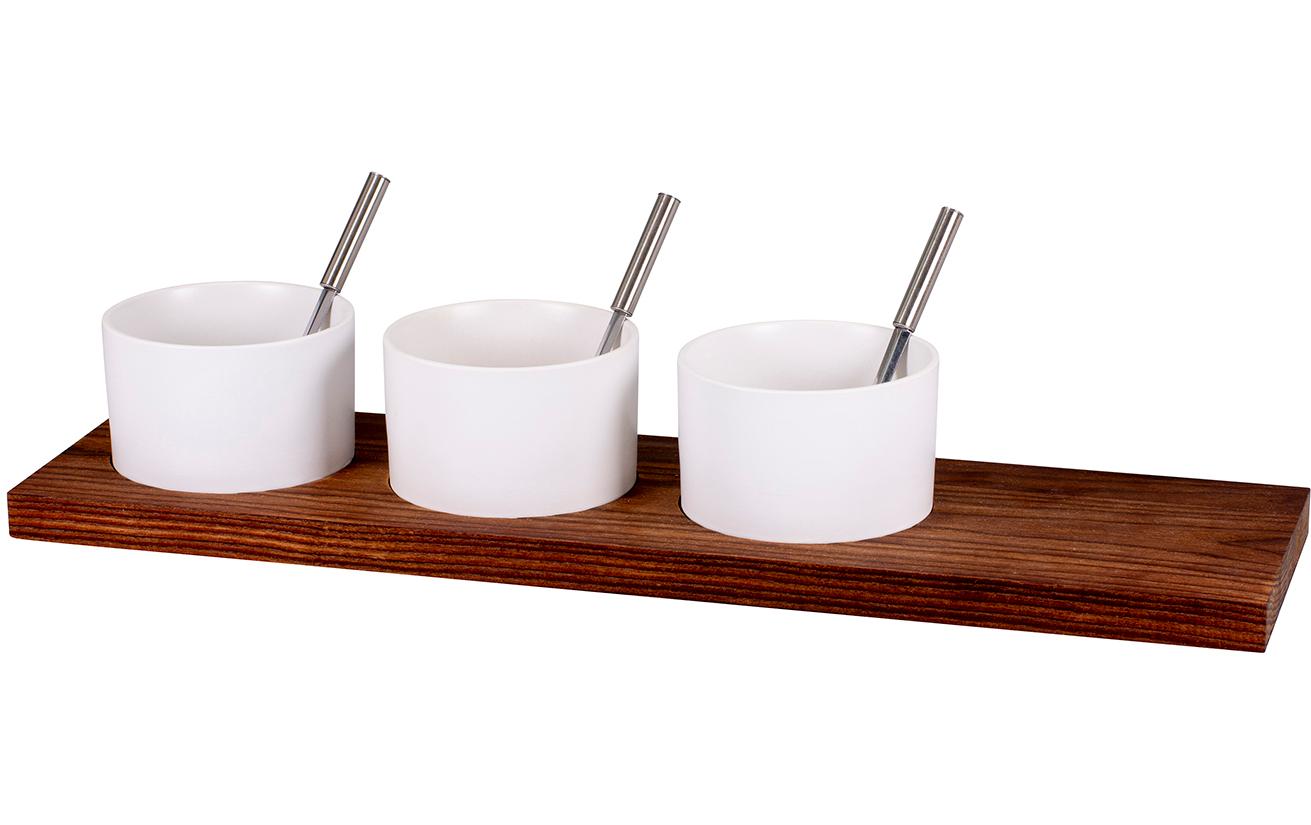 Kadastar Apéro-Set "Trio", gross, Thermo-Esche, 50 x 14 x 2 cm