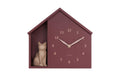 KARLSSON Wall clock Sitting Cat Exkl. 3 x AA, Burgundy red