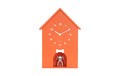 KARLSSON Wall clock Dog House Exkl. 3 x AA,  Bright orange