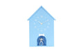 KARLSSON Wall clock Dog House Exkl. 3 x AA,  Soft blue