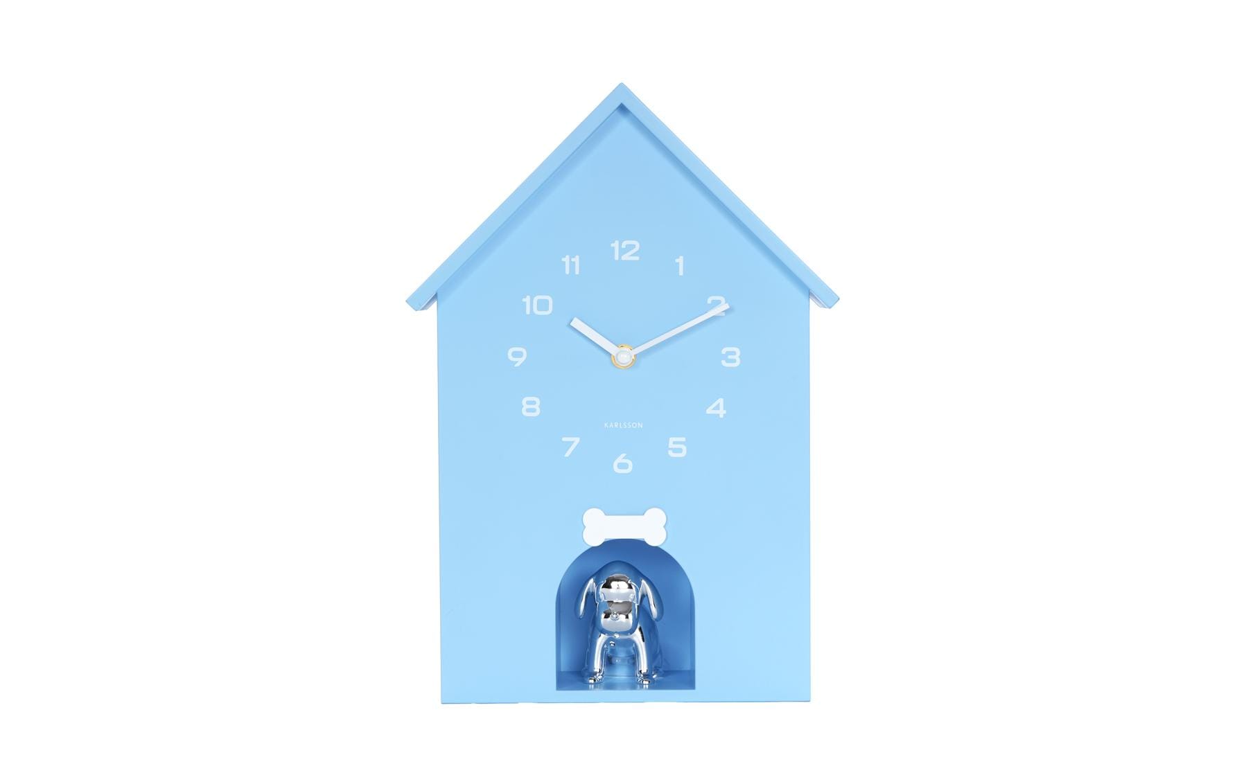 KARLSSON Wall clock Dog House Exkl. 3 x AA,  Soft blue