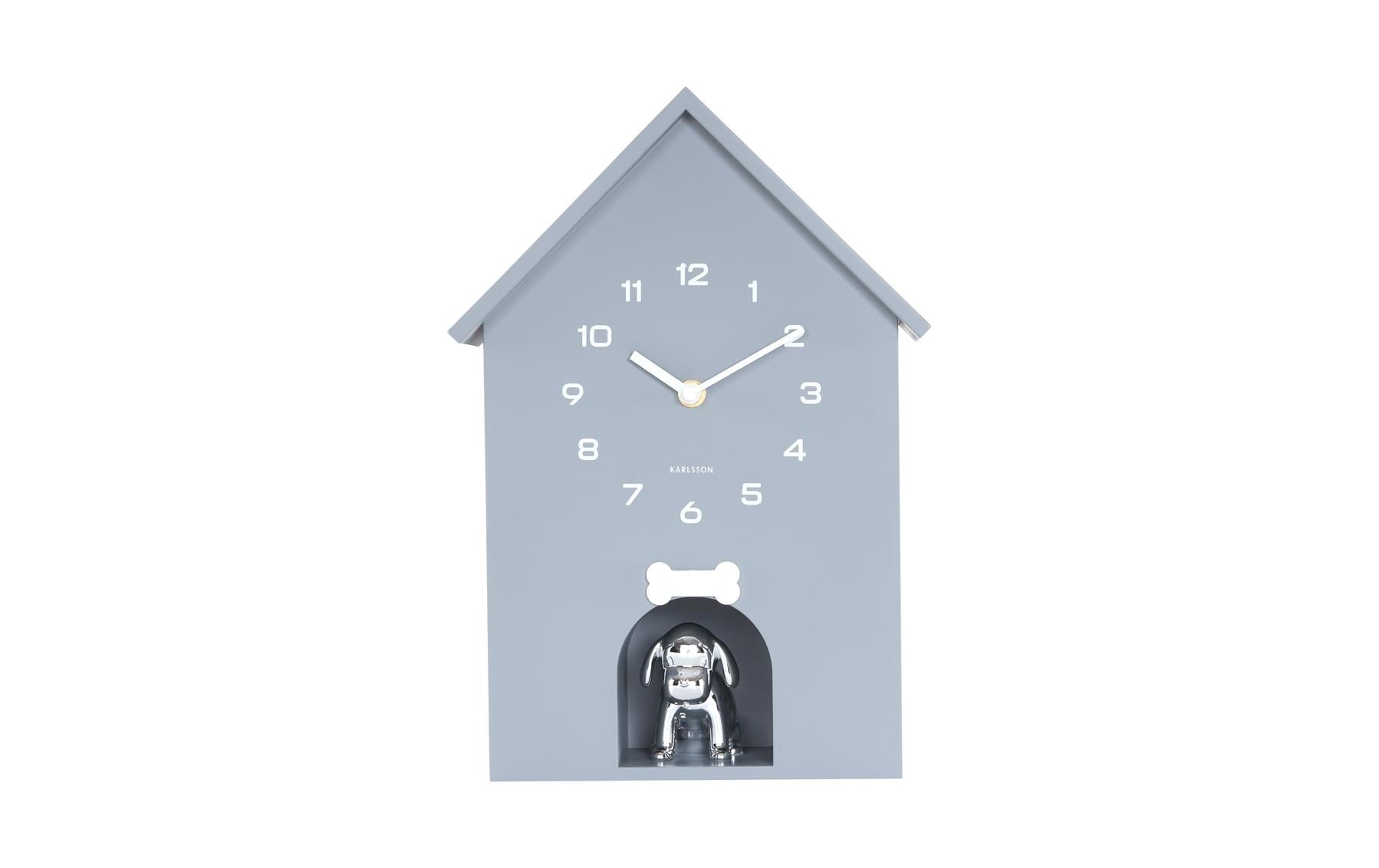 KARLSSON Wall clock Dog House Exkl. 3 x AA, Cool grey