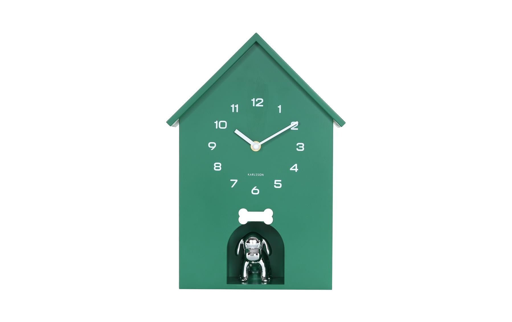 KARLSSON Wall clock Dog House Exkl. 3 x AA, Retro green