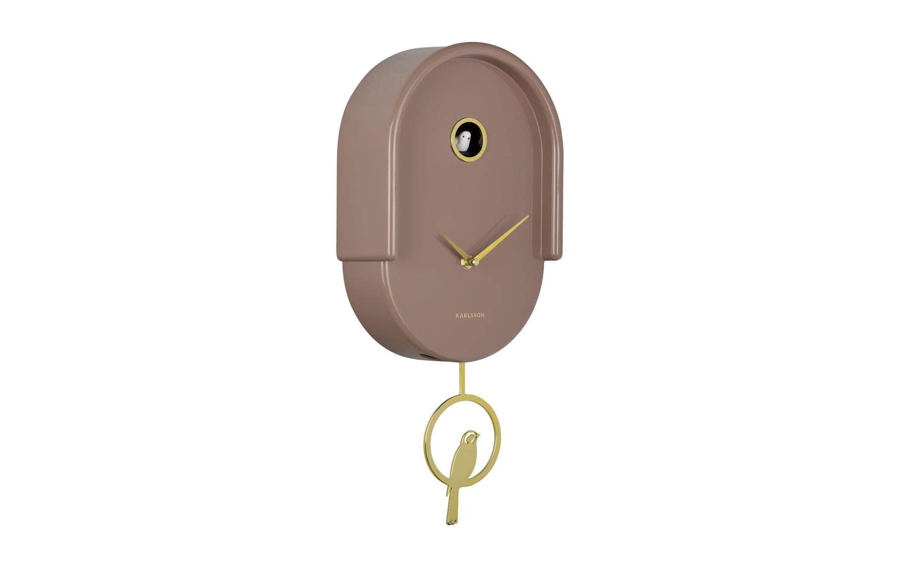 KARLSSON Wanduhr Tweet Exkl. 3 x AA Batterie, Mocha Brown