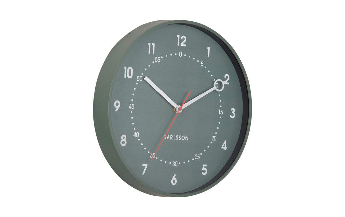KARLSSON Wanduhr Fresco 31.5 cm Exkl. 1 x AA Batterie, Jungle Green