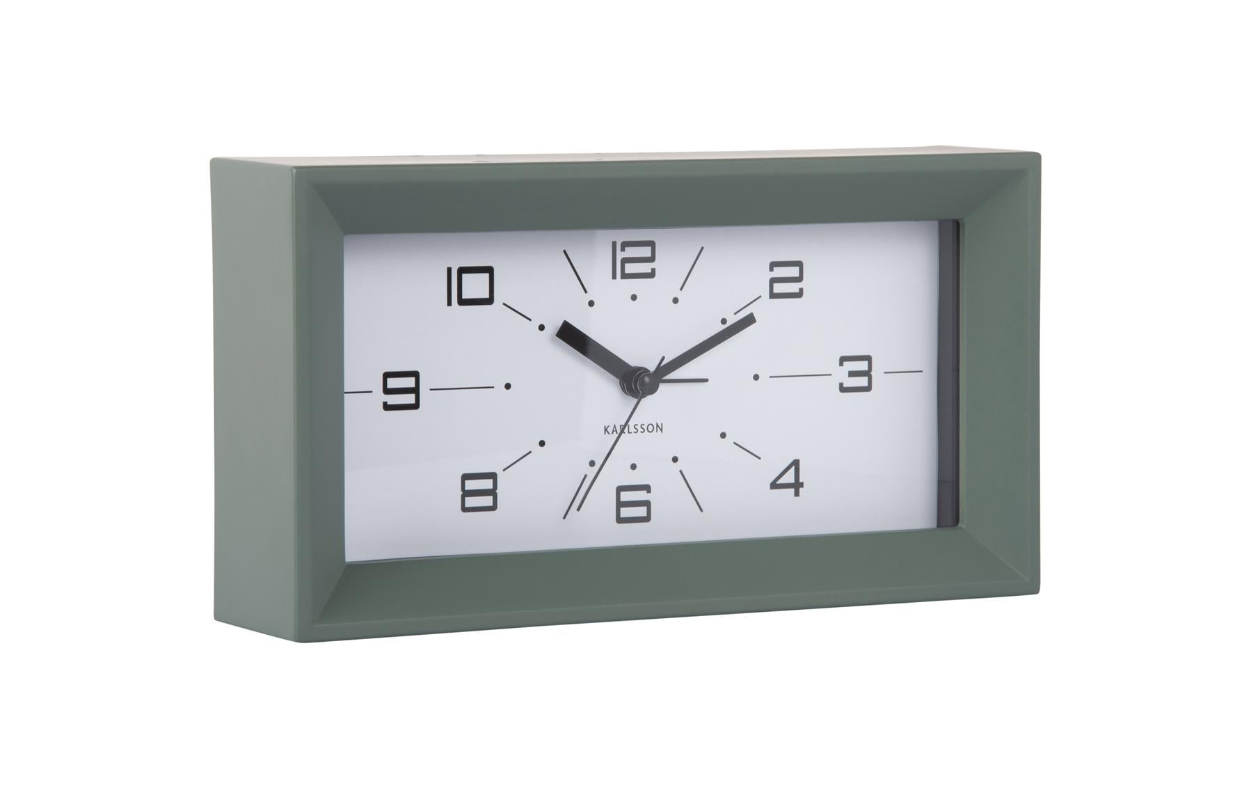 KARLSSON Wecker Lujo Rectangle Exkl. 1 x AA Batterie, Jungle Green