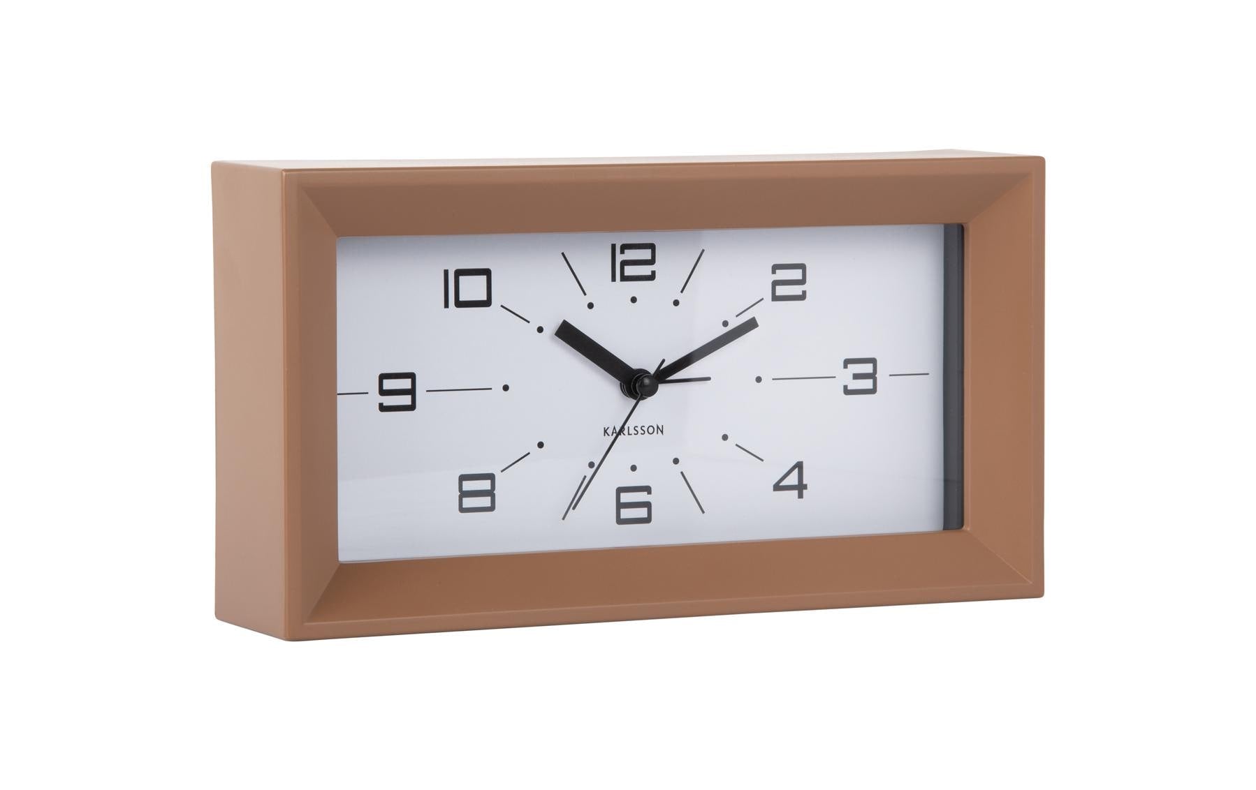 KARLSSON Wecker Lujo Rectangle Exkl. 1 x AA Batterie, Mocha Brown