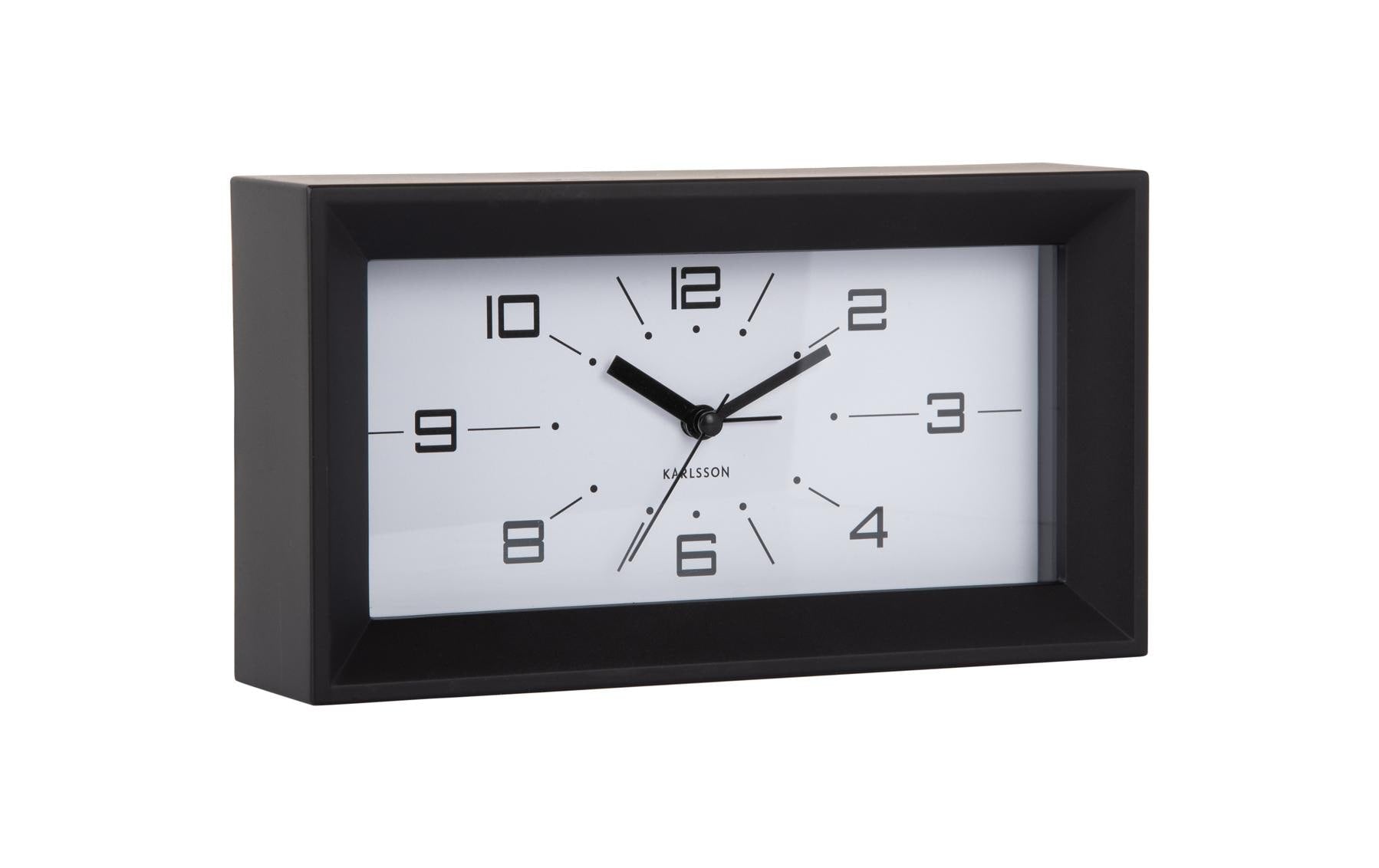 KARLSSON Wecker Lujo Rectangle Exkl. 1 x AA Batterie, Black