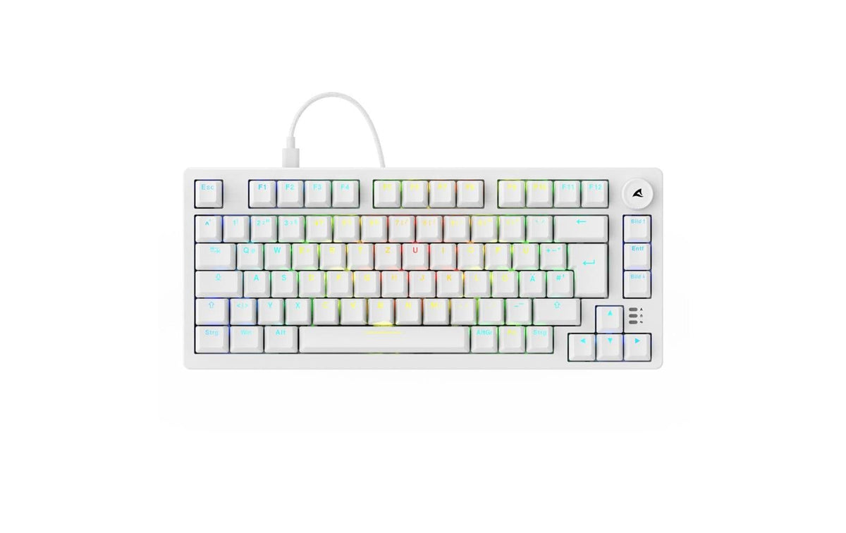 Sharkoon SGK25 white kabelgebunden, DE, PBT, mech