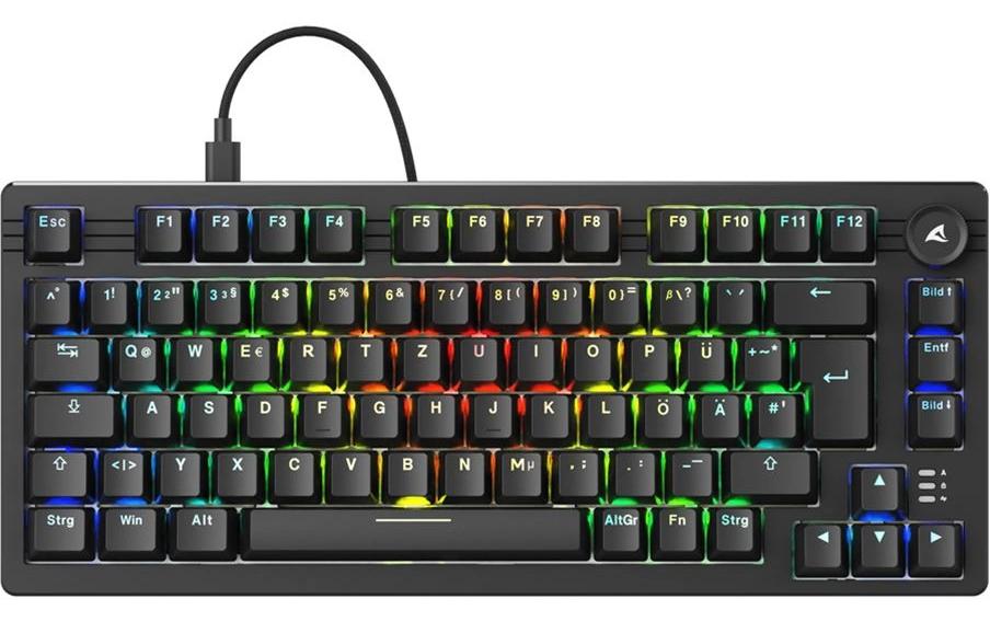 Sharkoon SGK25 black kabelgebunden, DE, PBT, black