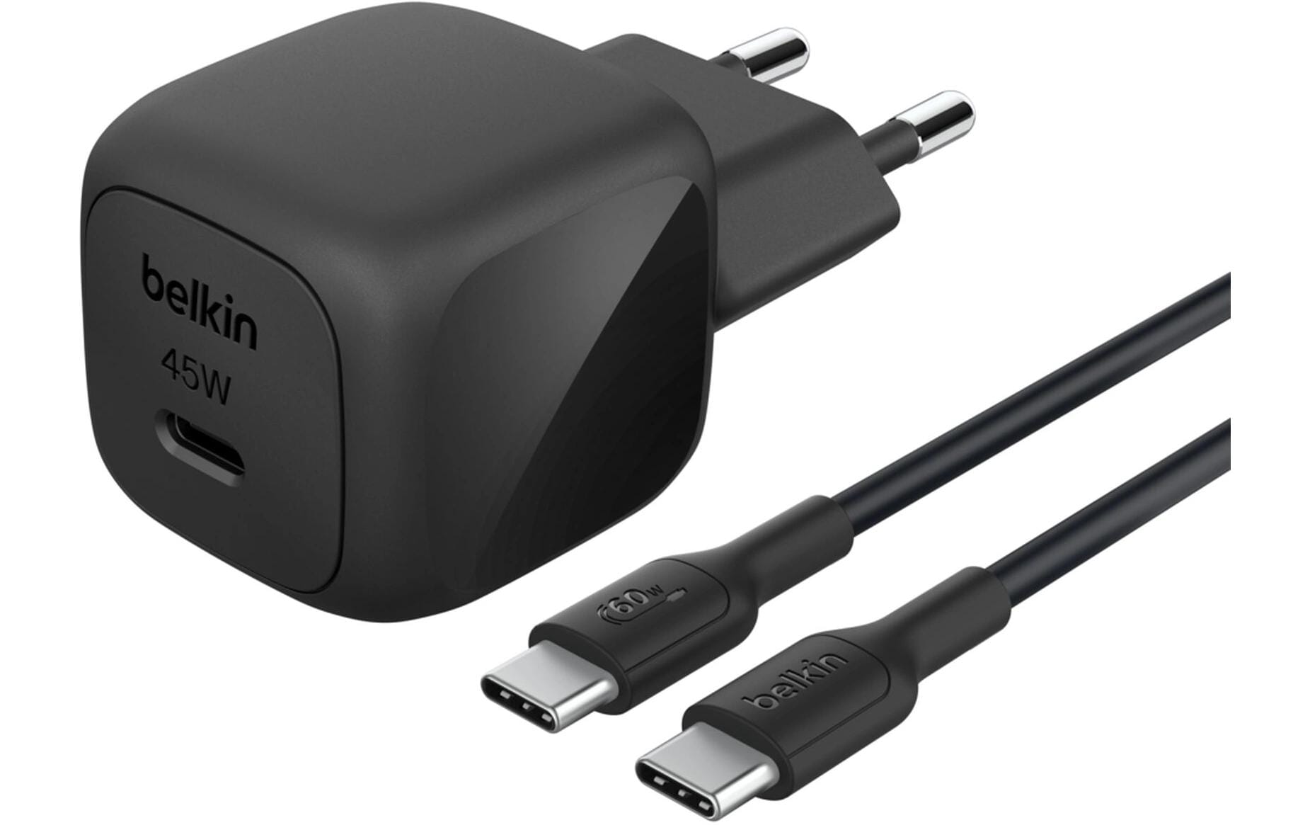 Belkin BoostCharge Ladegerät iinkl Kabel 45W, usb-c/usb-c, Schwarz