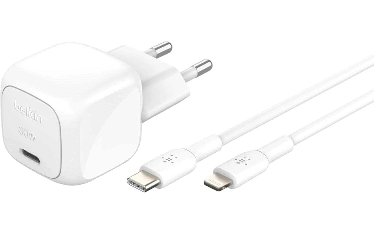 Belkin BoostCharge Ladegerät pd/pps 30W, USB-C/Lightning, Weiss