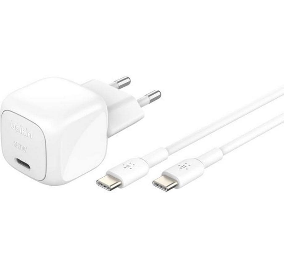 Belkin BoostCharge Ladegerät pd/pps 30W, USB-C/USB-C, Weiss