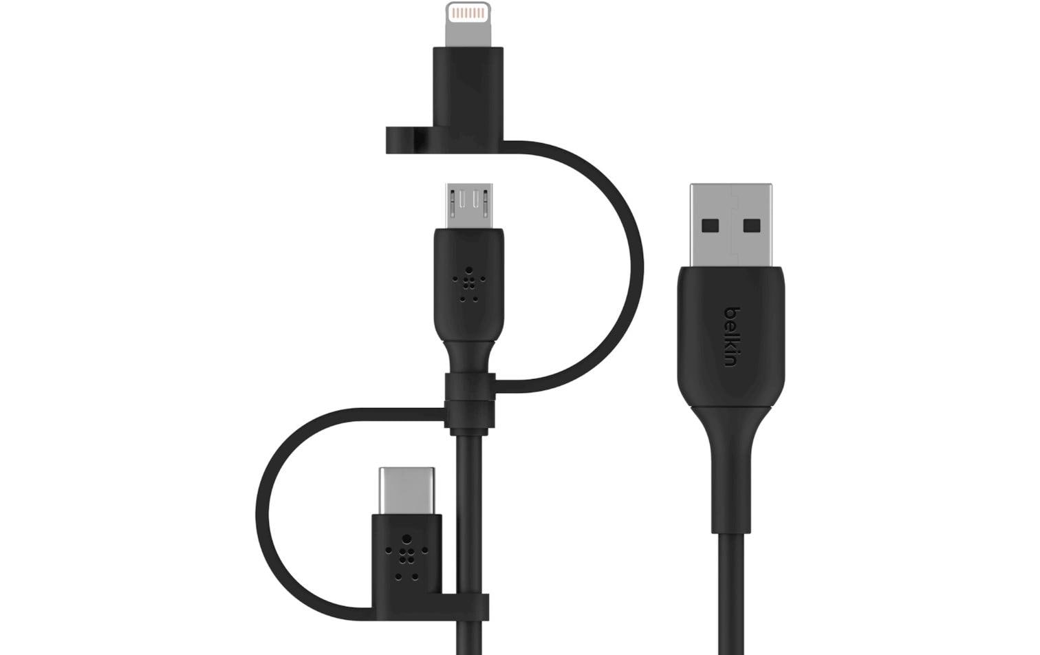Belkin BoostCharge Universal Ladekabel Lightning/Micro-usb/USB-C - USB-A, Schwarz