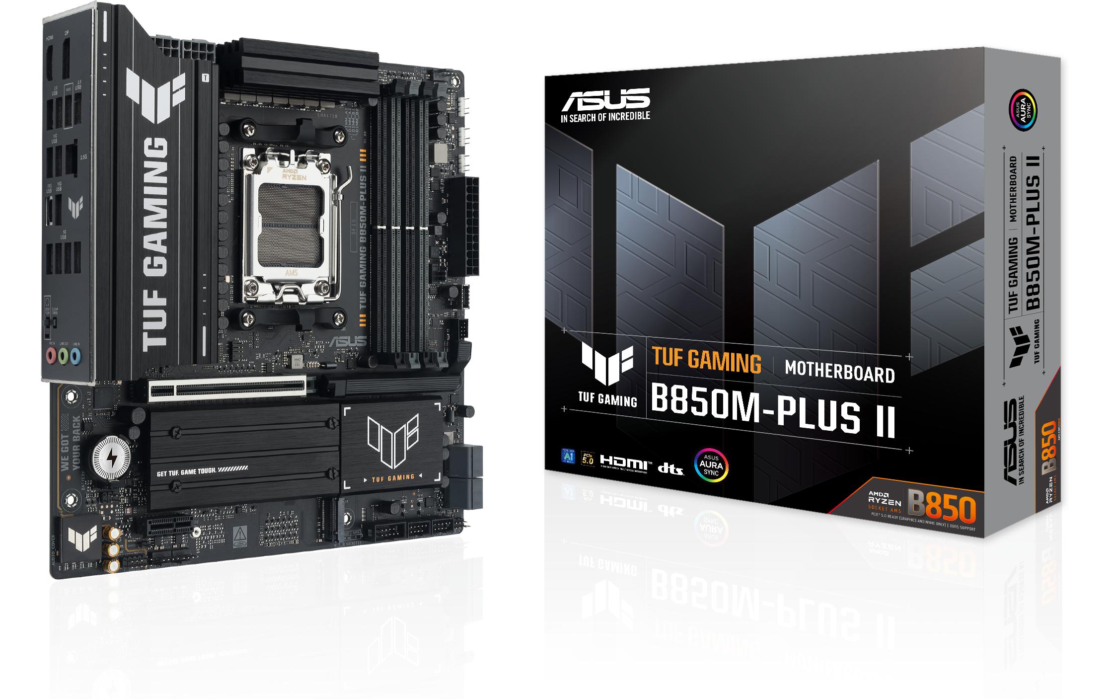 ASUS TUF GAMING B850M-PLUS II, mATX AM5, AMD B850, 4x DDR5, PCIe 5.0
