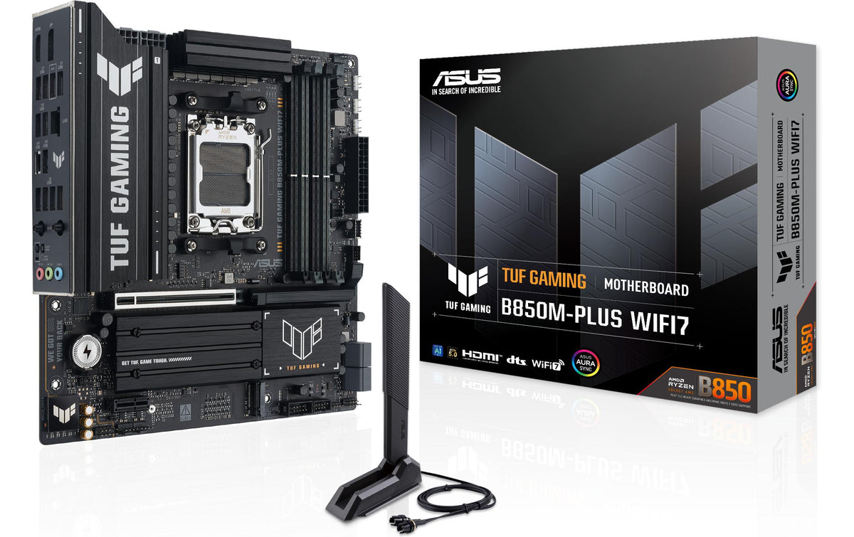 ASUS TUF GAMING B850M-PLUS WIFI7, mATX AM5, AMD B850, 4x DDR5, PCIe 5.0, WiFi 7