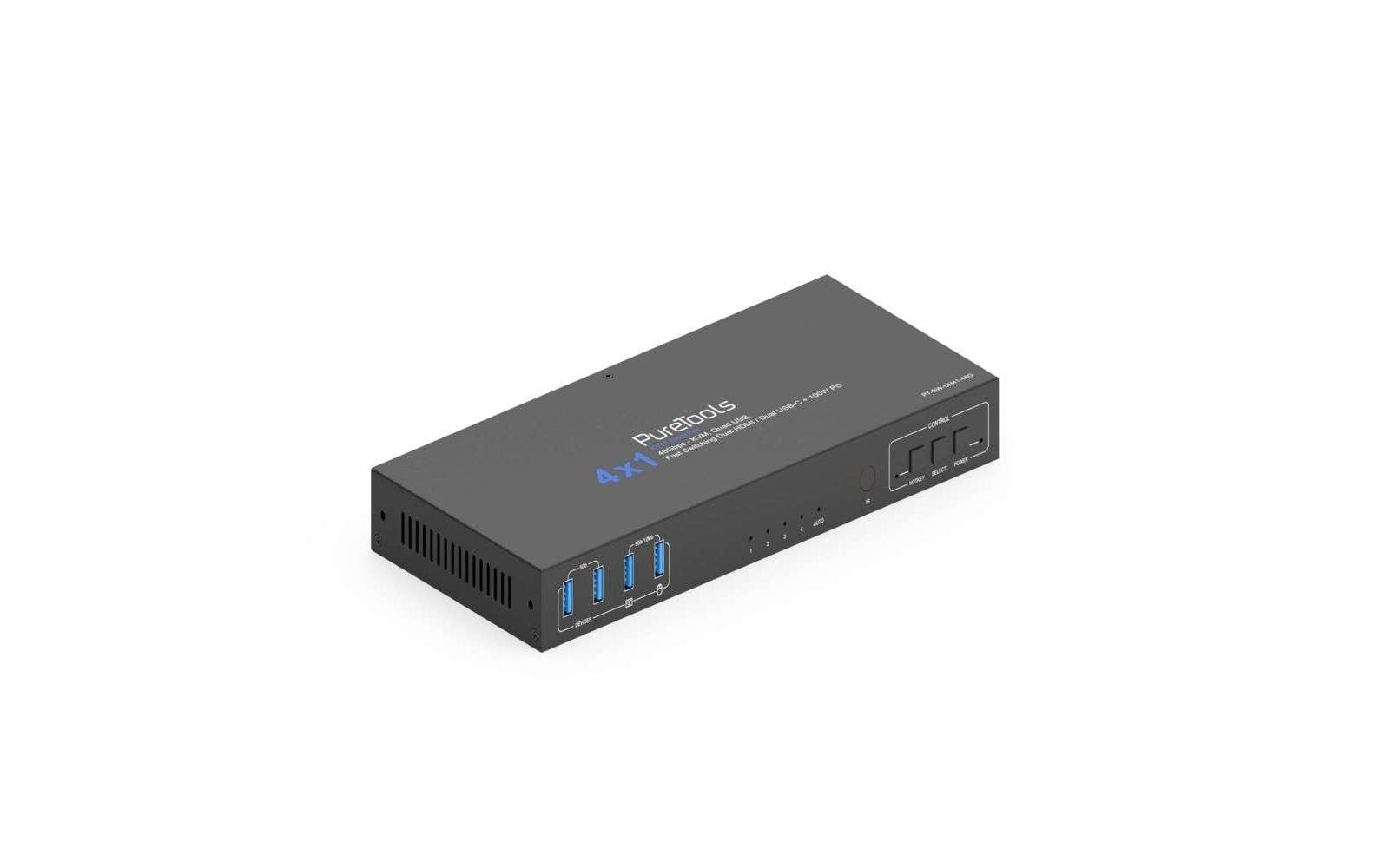 PureTools PT-SW-UH41-48G Switch 4x1HDMI 2.1, Dual HDMI, USB-C,48Gbps