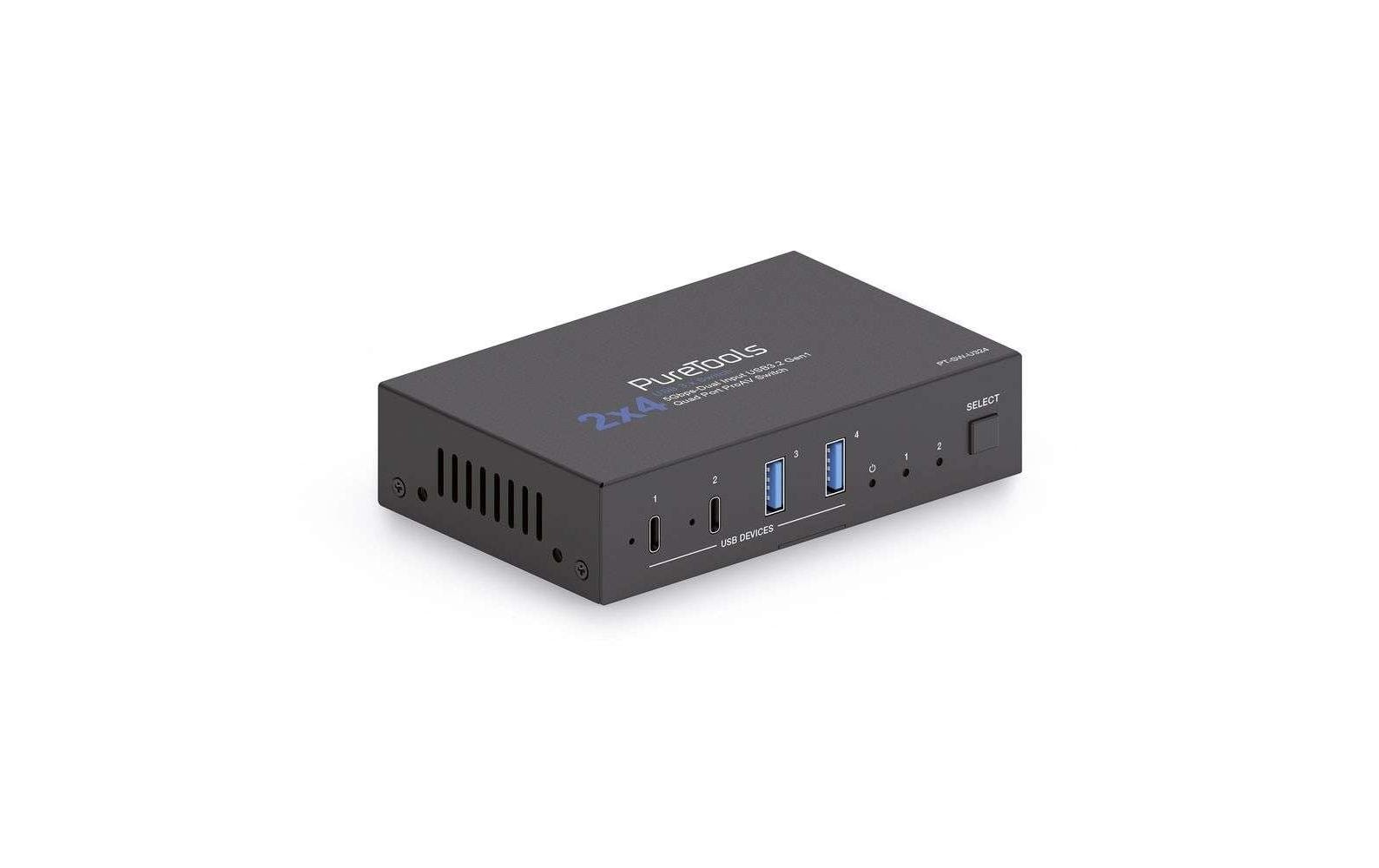 PureTools PT-SW-U324 Switch 2x4 USB 3.2 Gen1, 5Gbps, Dual Input