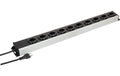 Steckdosenleiste Power Line 10xT13 1.5m grau / schwarz