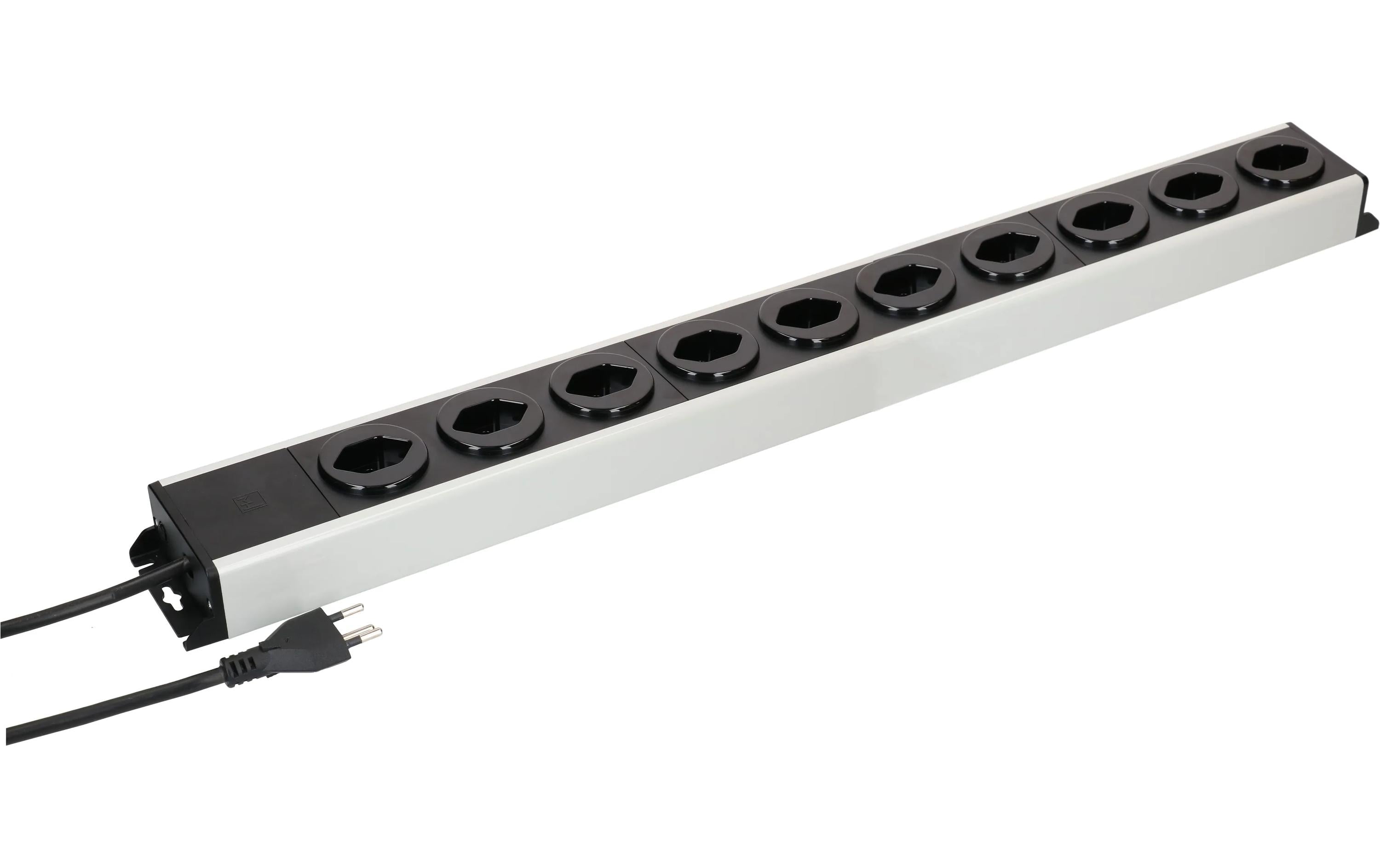 Steckdosenleiste Power Line 10xT13 1.5m grau / schwarz