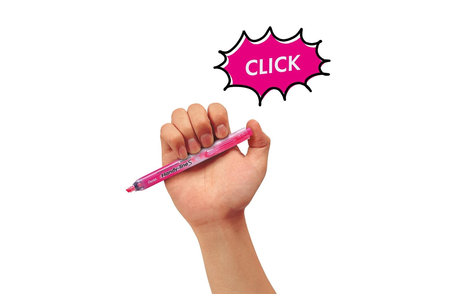 Pentel Textmarker Handy-line S 5er Set, mit Druckmechanik