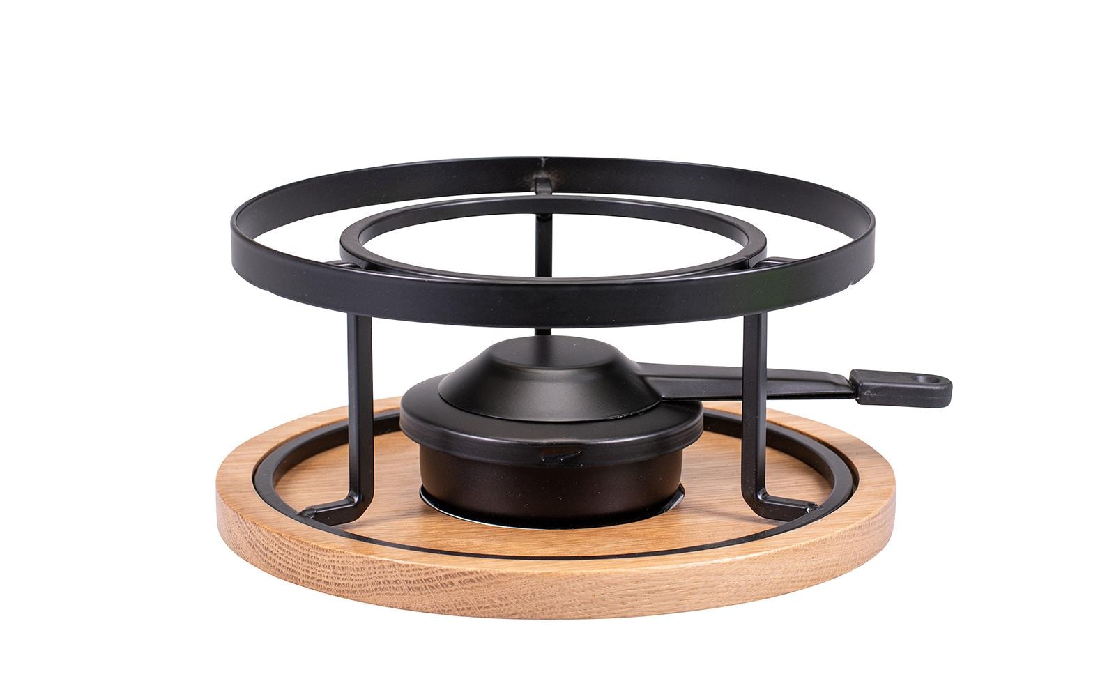 Kadastar Rechaud Oak Ø 20.5 cm Unterteller aus Eiche, mit Brenner