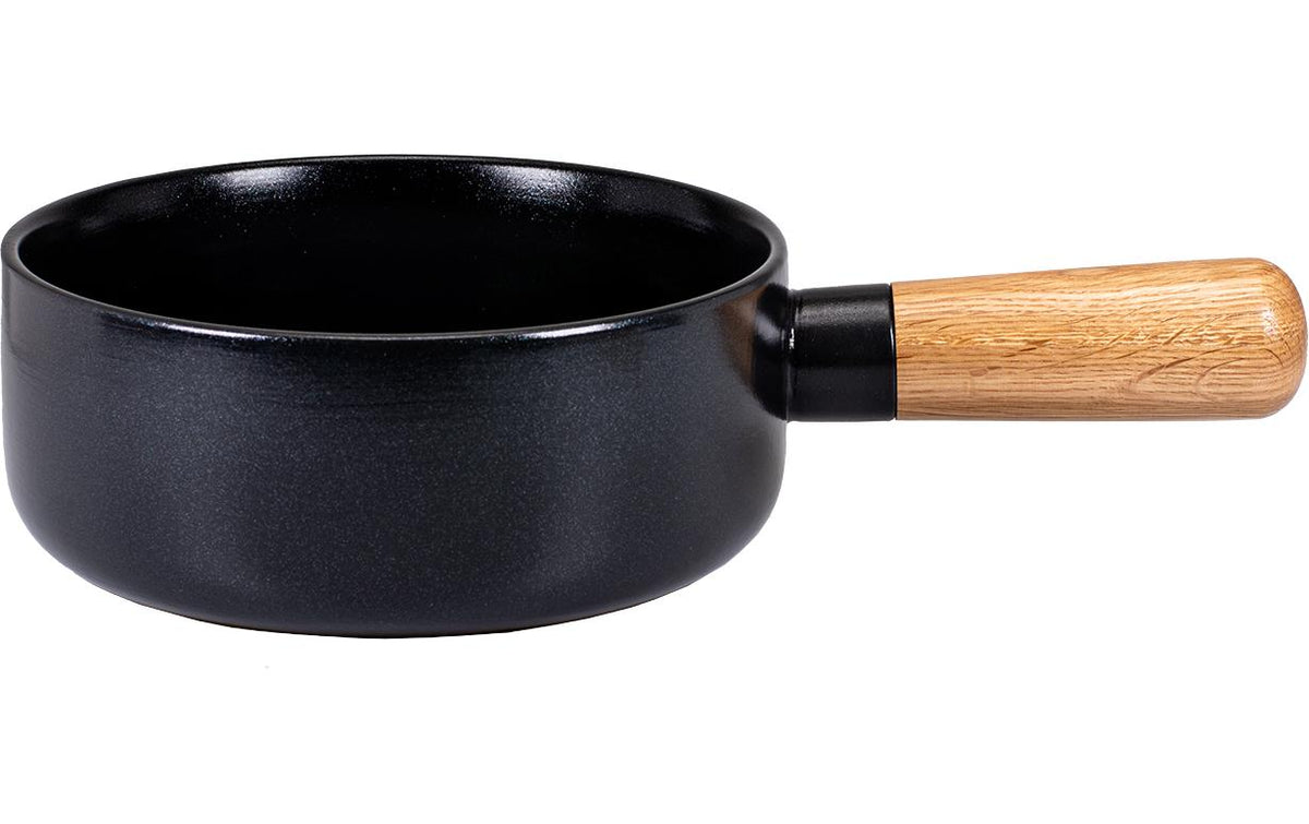 Kadastar Fondue Caquelon INDURA®, Oak Ø 22 x 10.7 cm, Eiche FSC®, Kanada/Keramik