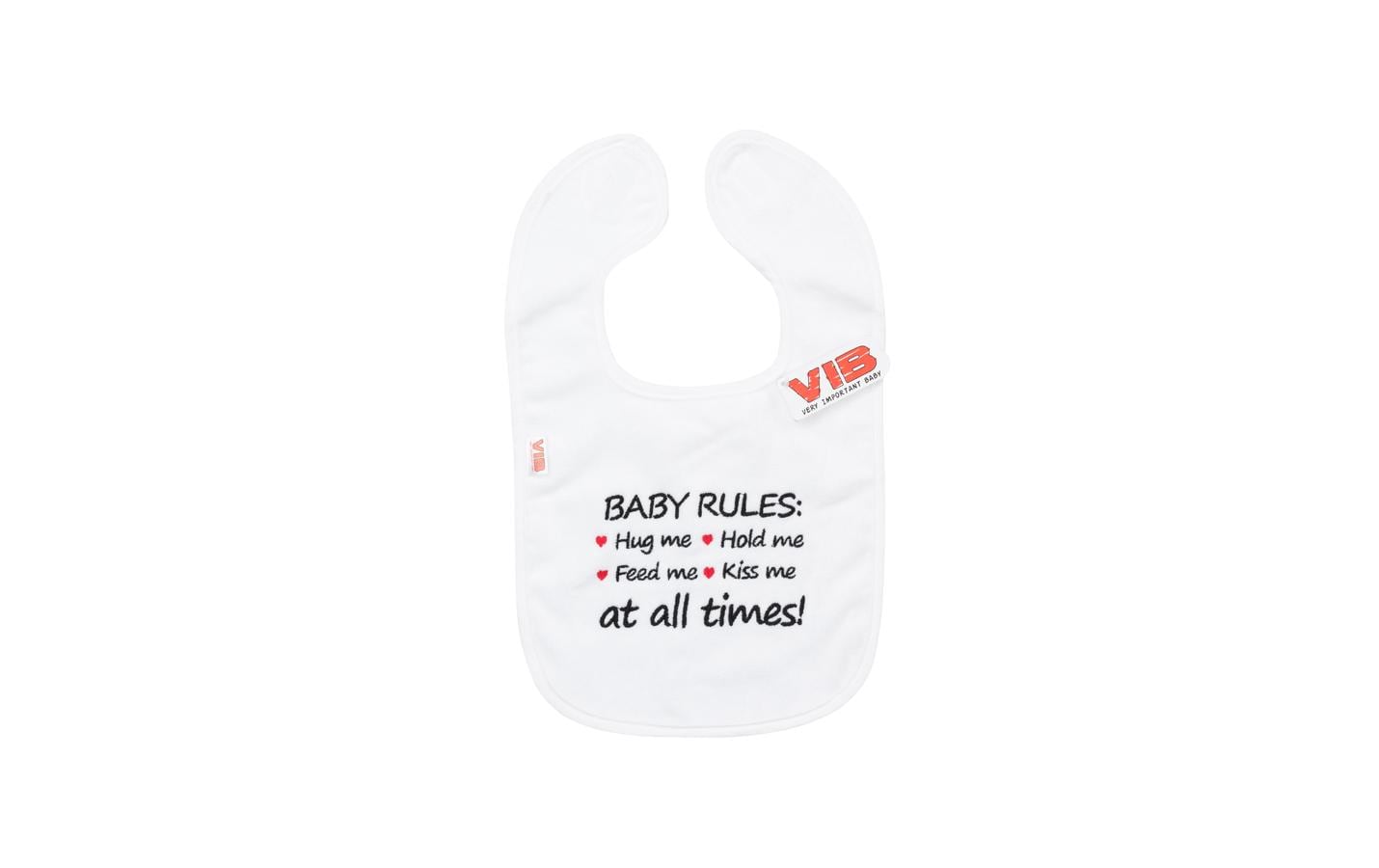 VIB Lätzchen Baby ruler weiss