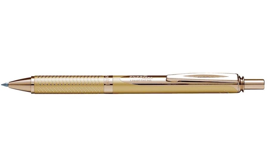 Pentel Gelroller EnerGel Sterling 0.7mm, Schaft gold, Tinte blau
